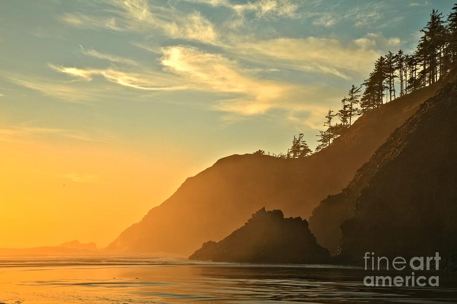 Oregon Coastal Glow Photograph by Adam Jewell