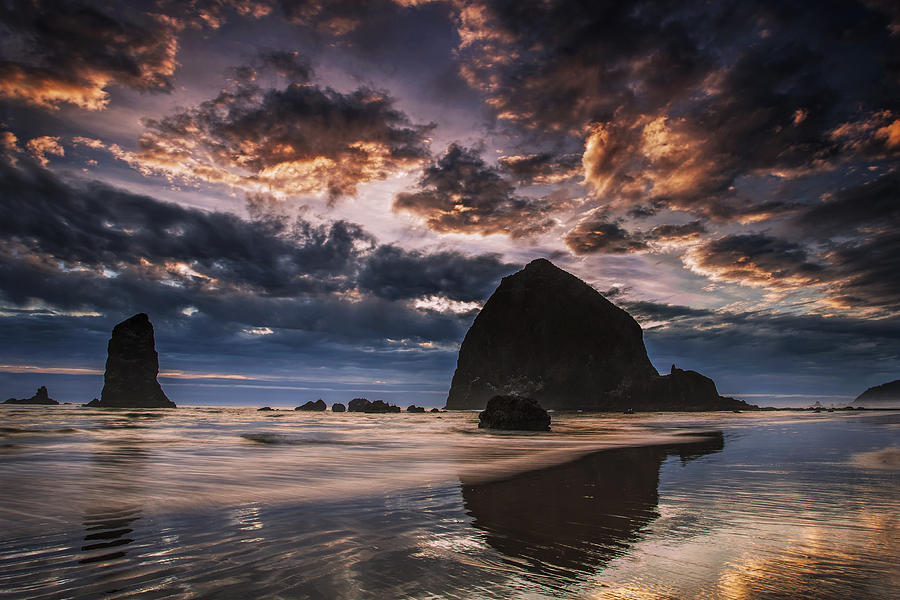 Sunset Photograph - Oregon Coastal Sunset by Andrew Soundarajan