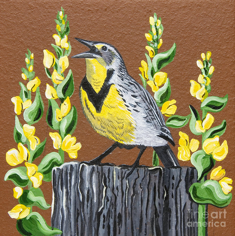 Oregon Meadowlark Painting by Jennifer Lake