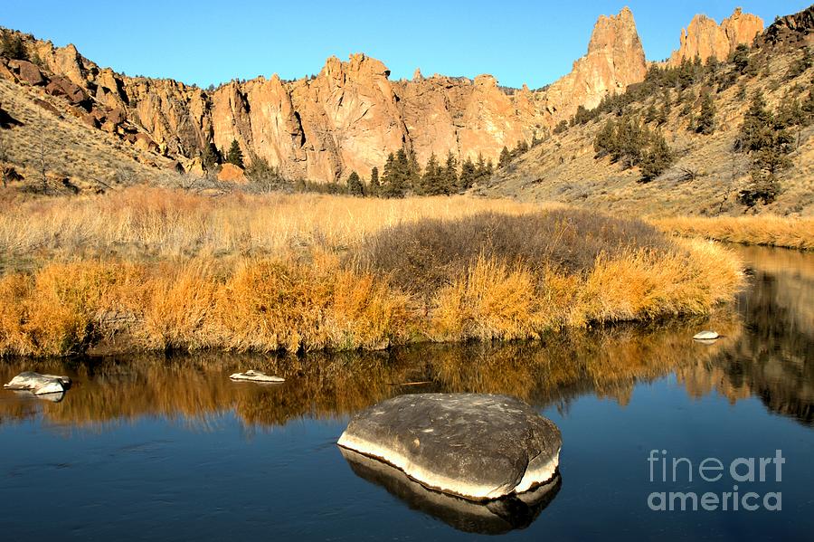 Oregon River Rock Reflections Photograph by Adam Jewell