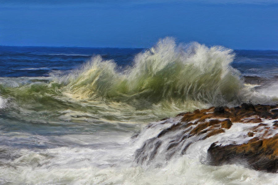 Beach Painting - Oregon Rogue Wave 01 by Paddrick Mackin