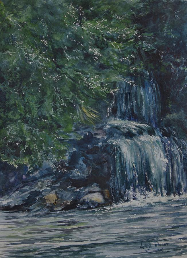 Oregon Waterfall Painting by Lynne Wright