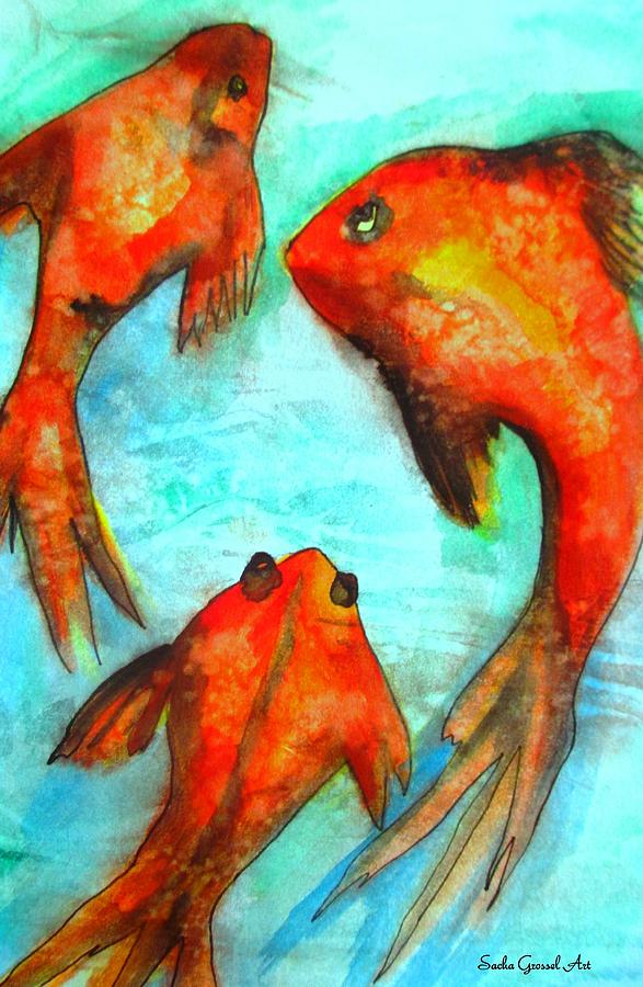Fish Painting - Oriental Fish by Sacha Grossel Fish Painting - Oriental Fish by Sacha Grossel