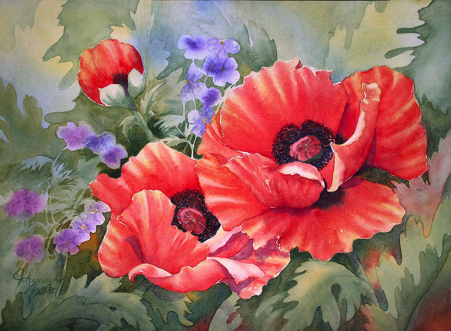 Oriental Poppy Painting by Johanna Axelrod