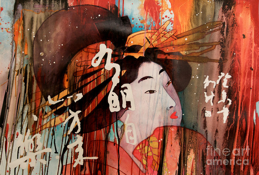 Oriental Woman Painting by Sherry Davis