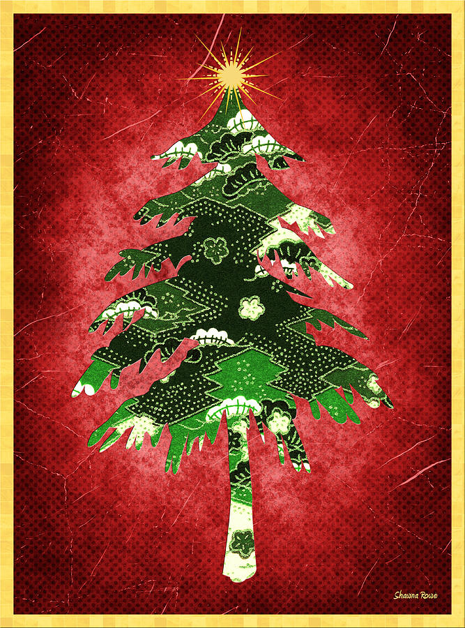 Origami Christmas Tree Digital Art by Shawna Rowe