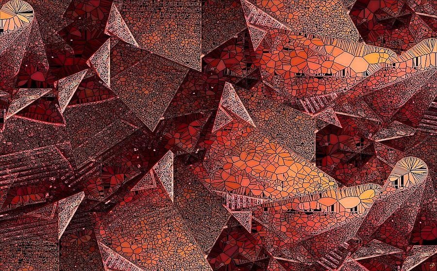 Abstract Digital Art - Origami by Ronald Bissett
