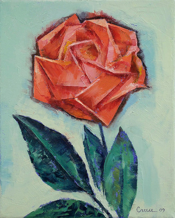 Flower Painting - Origami Rose by Michael Creese