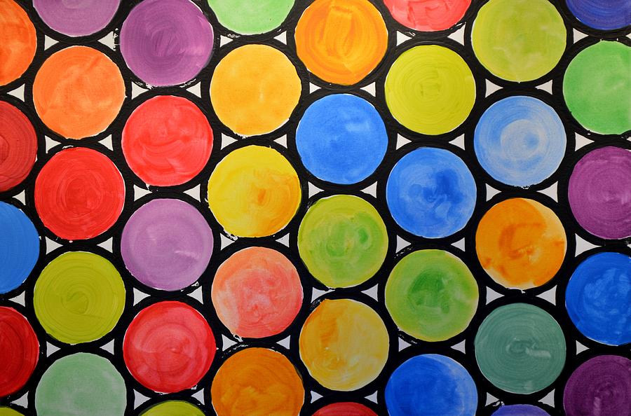 Original Abstract Painting Circles Print ... Watercolor Windows Painting by Amy Giacomelli