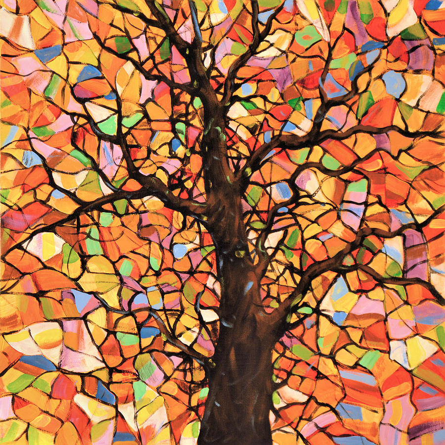 Whimsical Stained Glass Tree