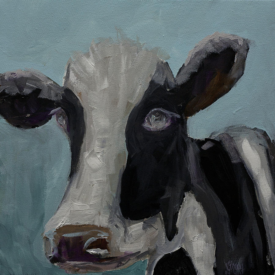 Original acrylic painting whimsy cow painting Daily Painter Day 8 Painting by Gray  Artus