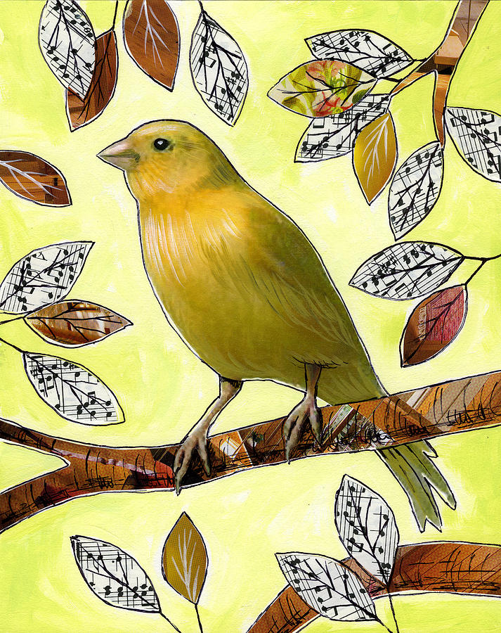Original Bird Art Print Painting ... Songs of Canaries Painting by Amy Giacomelli