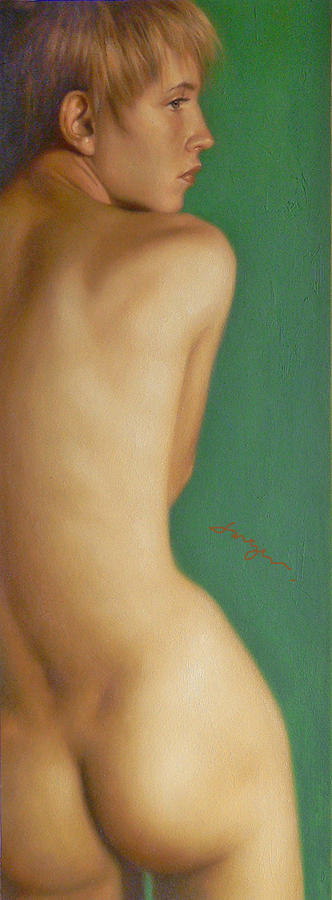 Original Classic Oil Painting Man Body Art-the Young Male Nude#16-2-1-07 Painting by Hongtao Huang