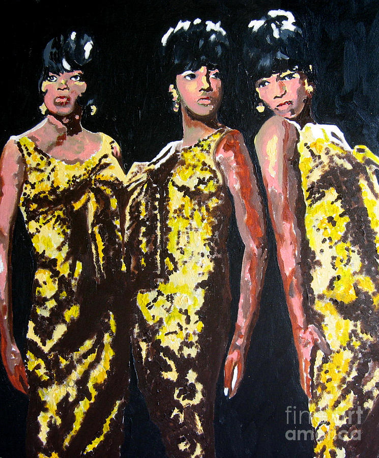 Diana Ross Painting - Original Divas The Supremes by Ronald Young
