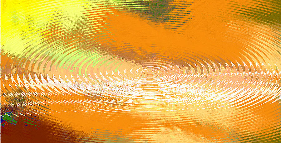 Abstract Painting - Original Fine Art Digital Abstract Galaxie Orange by G Linsenmayer