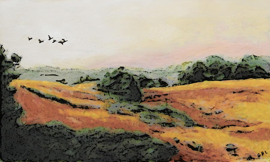 Original Fine Art Painting Landscape Maryland Fields Painting by G Linsenmayer
