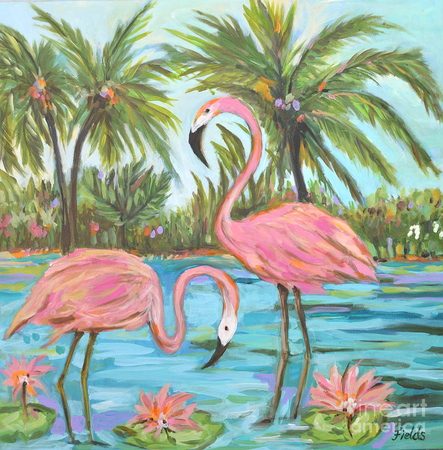 flamingo painting 1800s