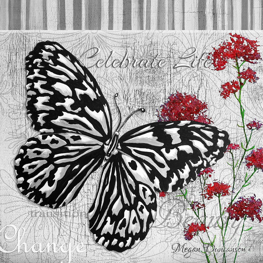 Original Inspirational Uplifting Butterfly Painting Celebrate Life Painting by Megan Aroon