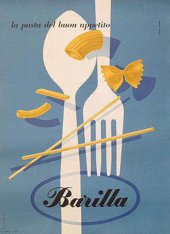 Wall Decor Vintage Italian Barilla Macaroni Pasta Advertising Poster Print 