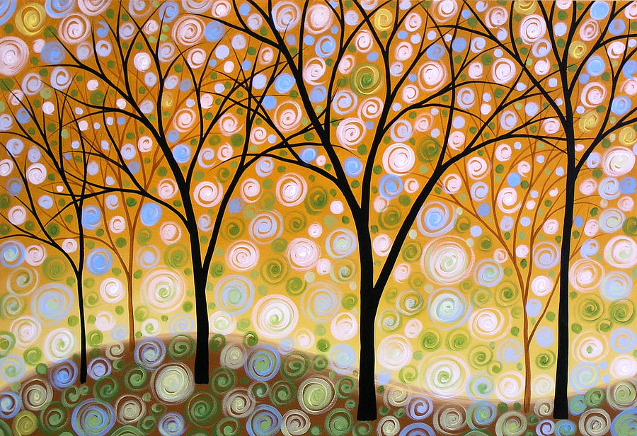 Original Landscape Trees Art Painting ... Sun Garden Painting by Amy Giacomelli