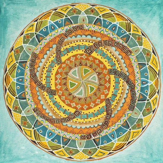 Original Mandala Art NATIVE AMERICAN MANDALA Painting by Anat Bar