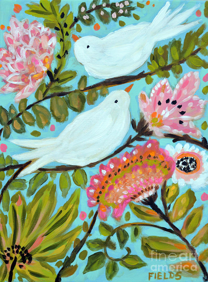 Original Painting BIRD SERIES C Painting by Karen Fields - Fine Art America