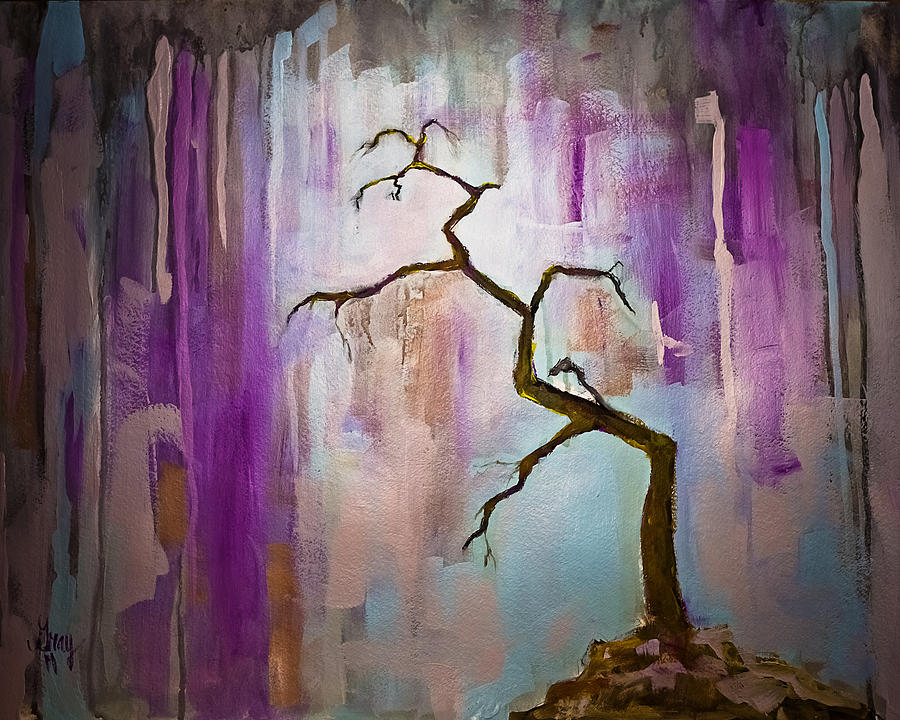 Original Painting Expressionist Contemporary Tree art Painting by Gray  Artus