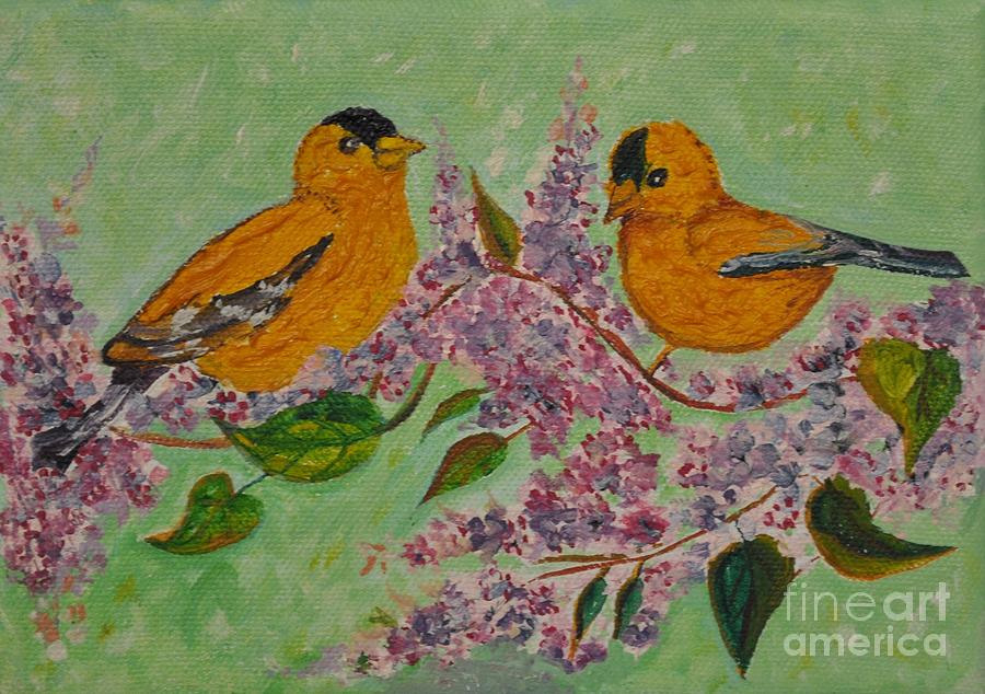 Orioles Painting by Sally Tiska Rice