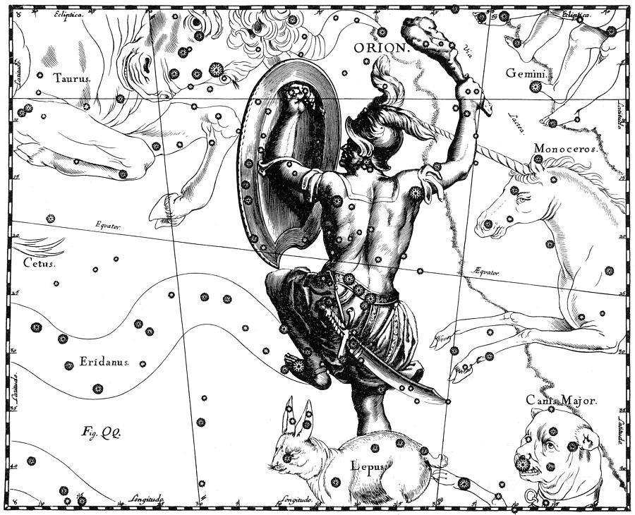 Orion Constellation, Hevelius, 1687 Photograph by Science Source