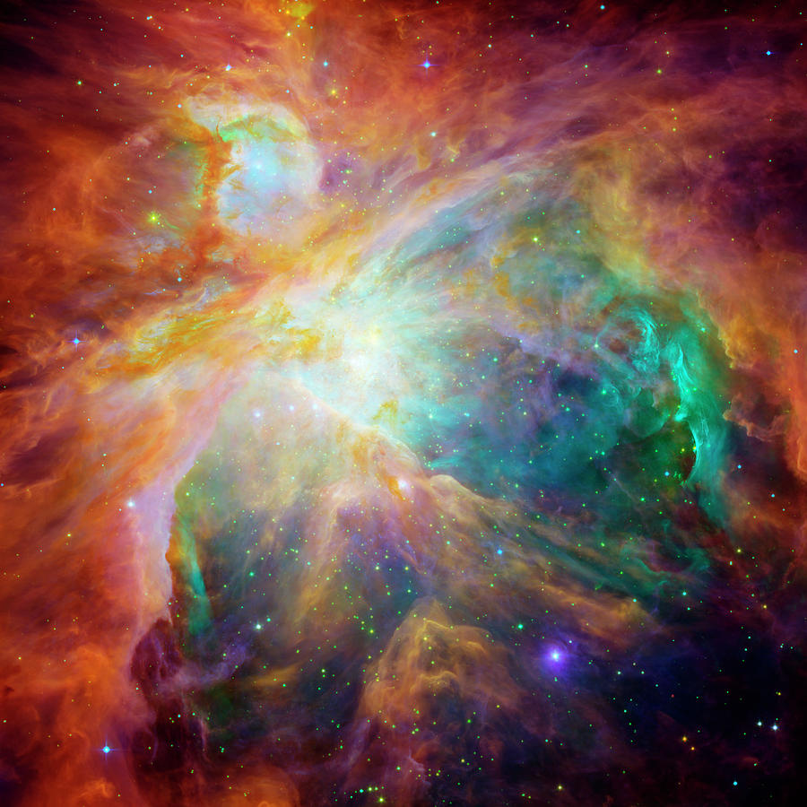 Orion Nebula Photograph by Nasa/jpl-caltech/stsci/science Photo Library