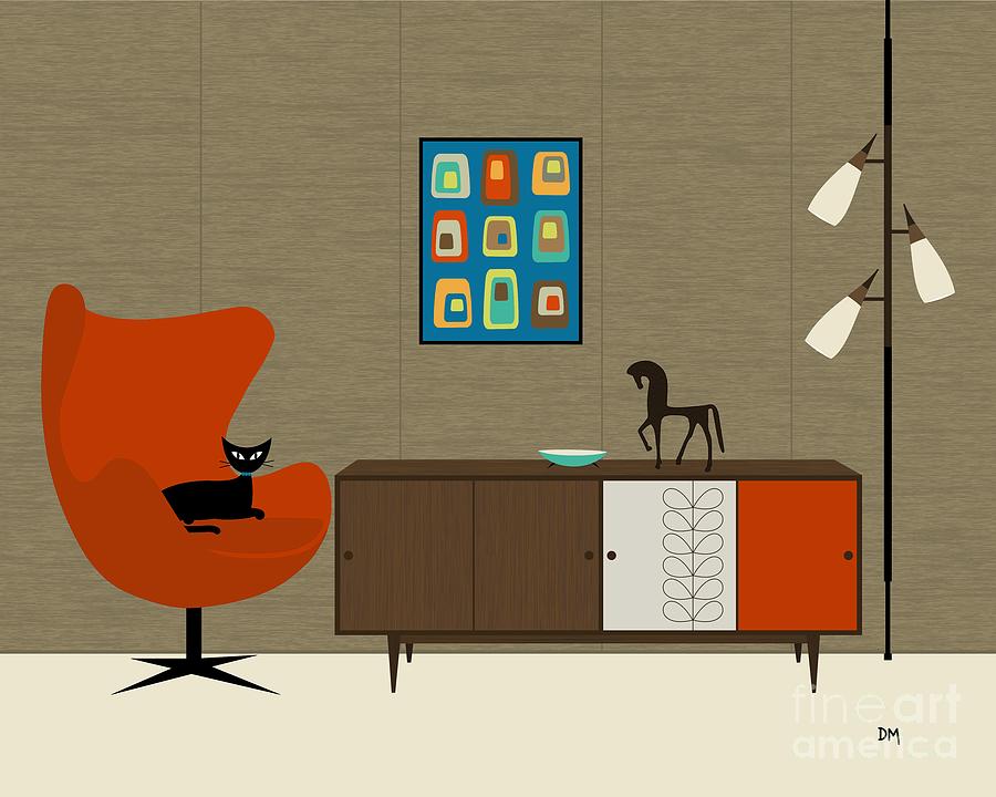 Abstract Digital Art - Orla Kiely Cabinet by Donna Mibus