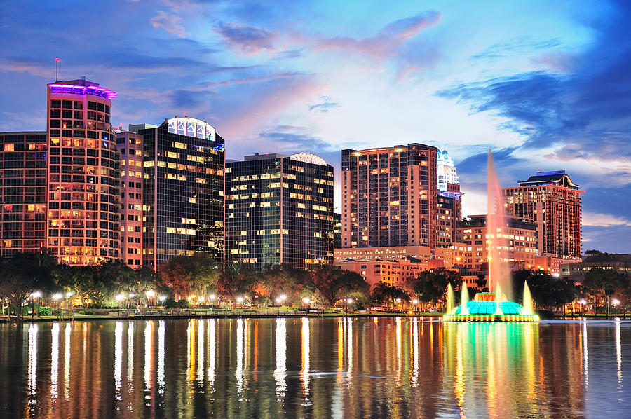 Orlando downtown dusk Photograph by Songquan Deng