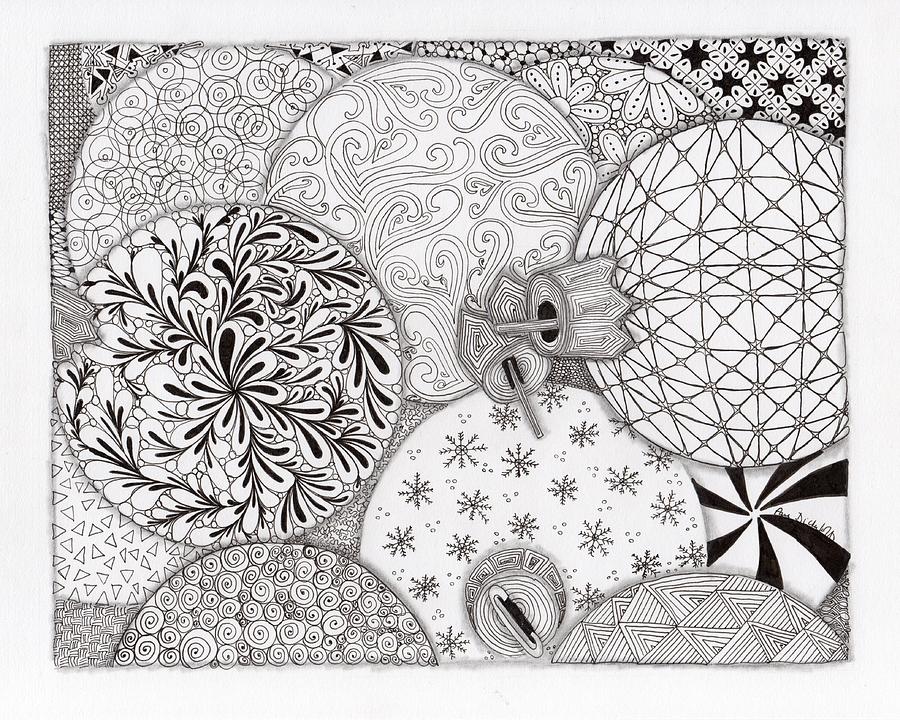 Ornaments Galore Drawing by Paula Dickerhoff