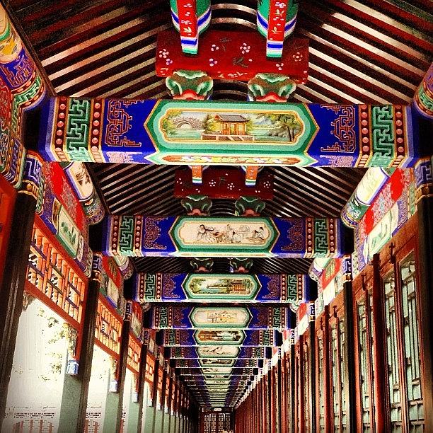 Ornate Corridor In The Summer Palace Photograph by R Morris