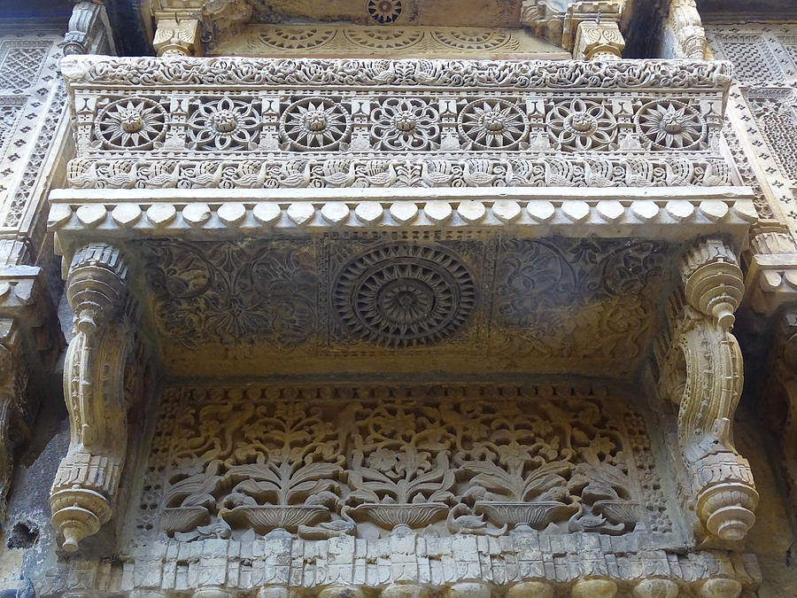 Ornate Decorative Balcony Jaisalmer Fort Rajasthan India Photograph by Sue Jacobi