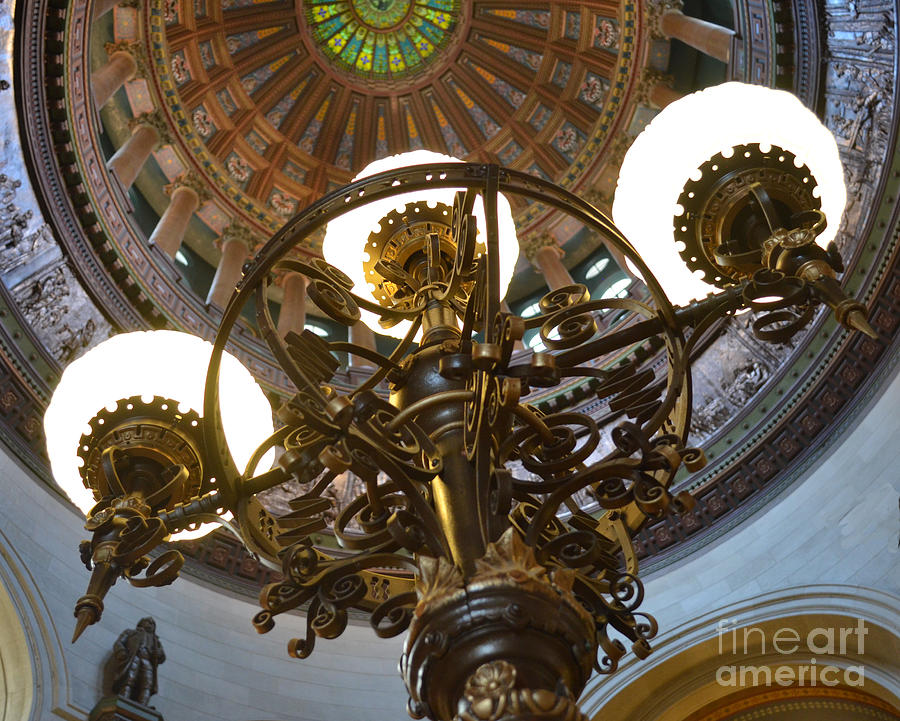 Ornate Lighting - Sprngfield Illinois Capitol Photograph by Luther Fine Art