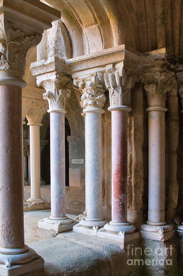 Ornate Marble Pillars at Fontfroid Cloister Photograph by Louise Heusinkveld