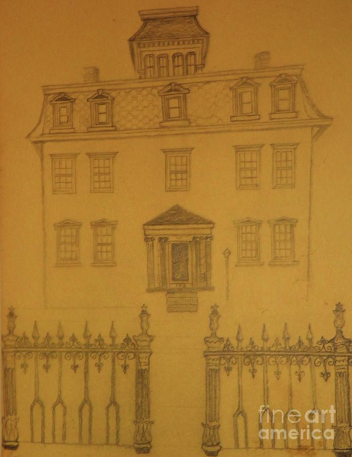 Architecture Drawing - Orphan Asylum circa Civil War by Nancy Caccioppo Architecture Drawing - Orphan Asylum circa Civil War by Nancy Caccioppo