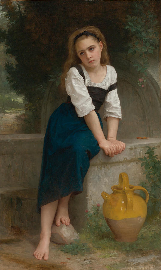 Orphan by the Fountain Painting by William-Adolphe Bouguereau