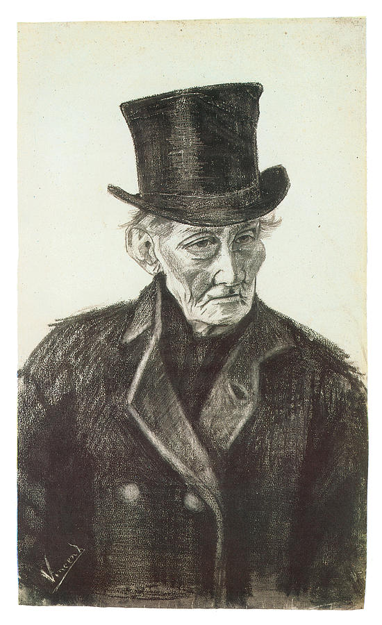 Vincent Van Gogh Drawing - Orphan Man with a Top Hat by Vincent Van Gogh