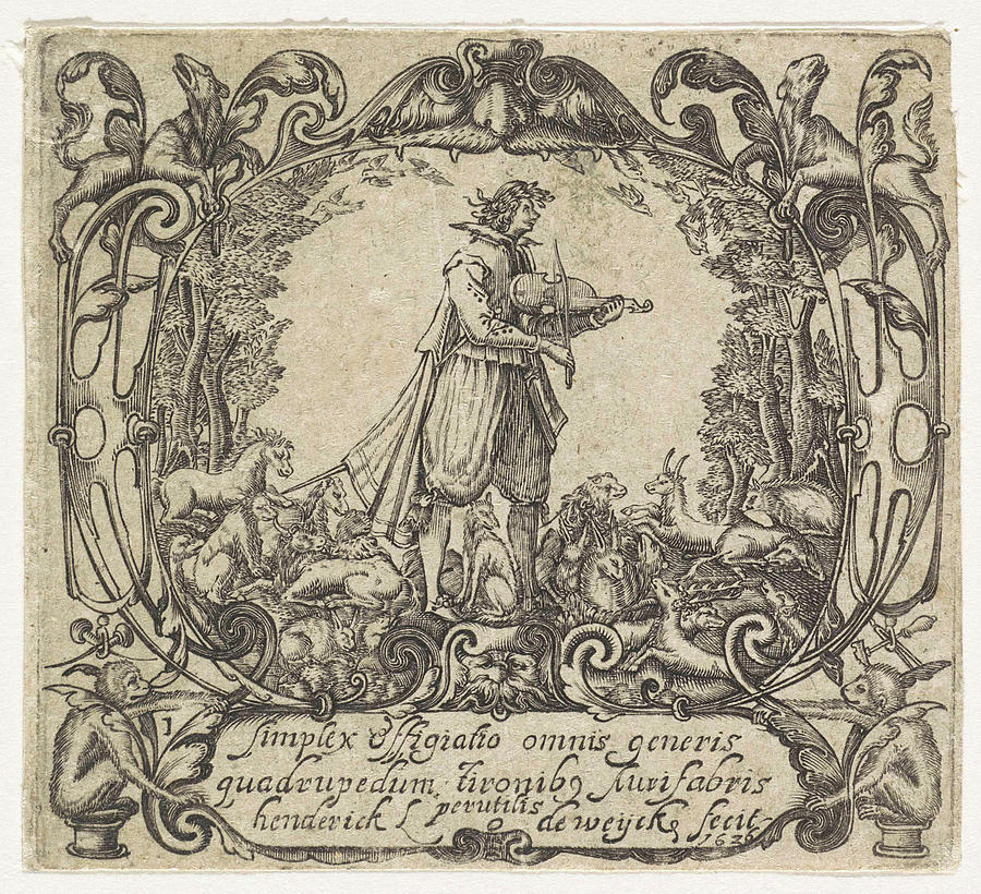 Orpheus Playing To The Animals Drawing By Hendrick L. De Weyck - Fine 