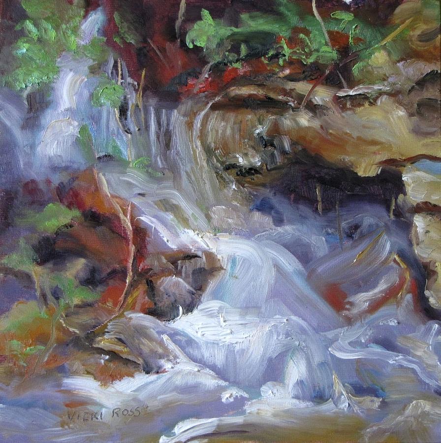 Osage Creek Waterfall Painting by Vicki Ross