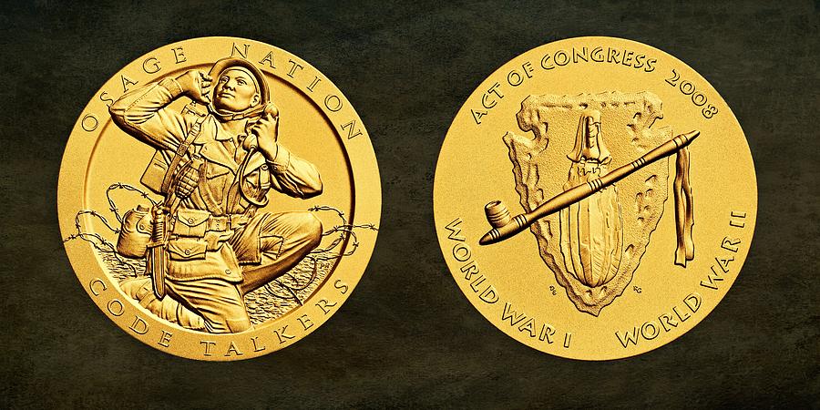 Osage Nation Code Talkers Tribe Bronze Medal Art Photograph by Movie Poster Prints