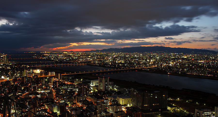 Osaka At Sunset Photograph by David S.m.