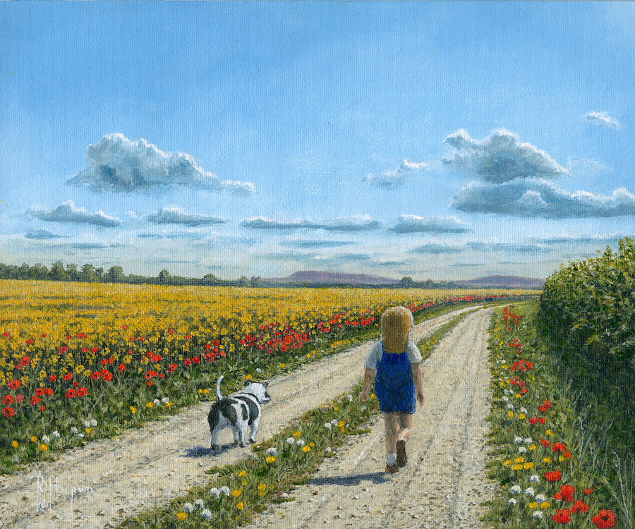 Summer Painting - Oscar and Me by Richard Harpum