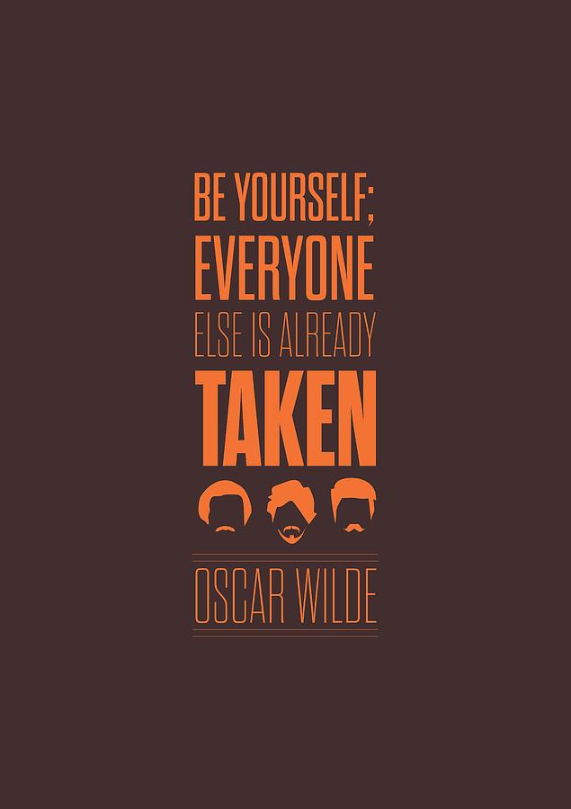 Modern Typography Digital Art - Oscar Wilde quote typographic art print poster by Lab No 4 - The Quotography Department