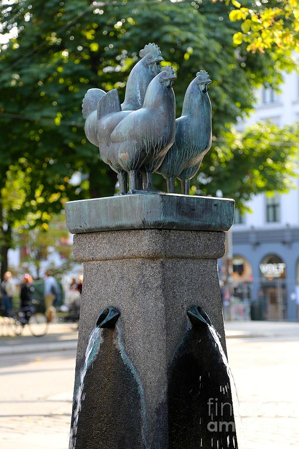 Oslo Chicken Fountain Photograph by Carol Groenen