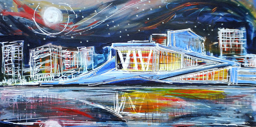 Oslo Opera House Painting - Oslo Opera House by Laura Hol Art