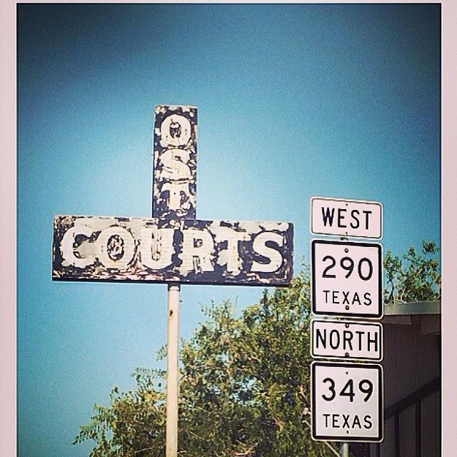 Sign Photograph - Ost (old Spanish Trail) Courts Way Out by Gia Marie Houck