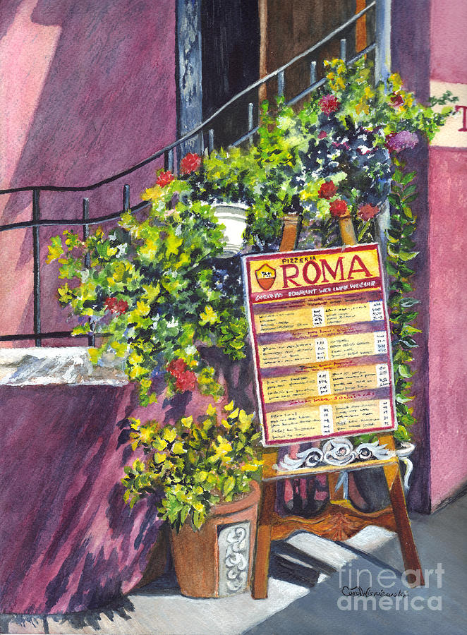 Flower Painting - Osteria Roma by Carol Wisniewski